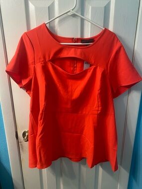 Women’s Cutout Peplum Top - orange